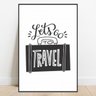 Quadro com moldura frase viagem lets do travel 40x60 - 1