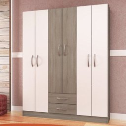 Guarda-Roupa Casal 6 Portas 2 Gavetas Iluminat Manto Móveis - 1