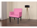 Ver imagem 2 de Poltrona Decorativa Vitória Couro Rosa Pink Pés Madeira Mz Decor