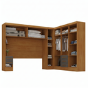 Ver imagem 4 de Guarda Roupa Casal Modulado 11 Portas 5 Gavetas com Cabeceira 100% MDF Imperial Yescasa Cinamomo/Chumbo