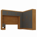 Ver imagem 2 de Guarda Roupa Casal Modulado 11 Portas 5 Gavetas com Cabeceira 100% MDF Imperial Yescasa Cinamomo/Chumbo