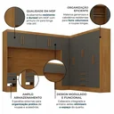 Ver imagem 5 de Guarda Roupa Casal Modulado 11 Portas 5 Gavetas com Cabeceira 100% MDF Imperial Yescasa Cinamomo/Chumbo