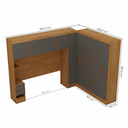 Ver imagem 3 de Guarda Roupa Casal Modulado 11 Portas 5 Gavetas com Cabeceira 100% MDF Imperial Yescasa Cinamomo/Chumbo