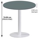Ver imagem 2 de Mesa Pisa Beta Fratini Disco Redondo Branco Tampo Mdp