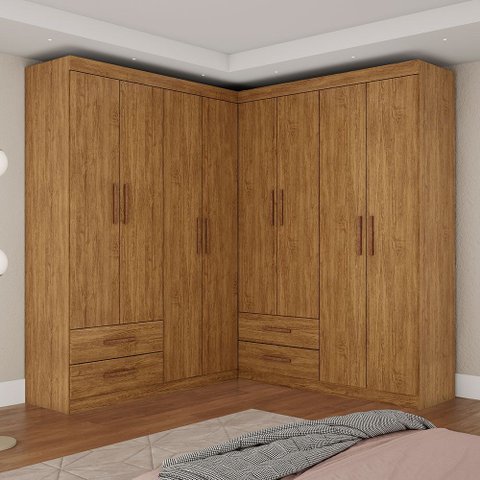 Closet Casal Duplo Lu 8 Portas 4 Gavetas