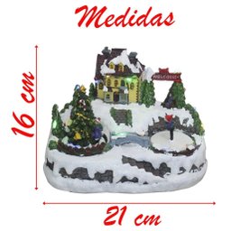 Cenário Natalino Musical Led Patinação Movimento Bivolt 21cm - 2