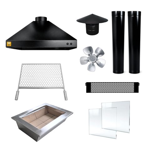 Kit Churrasqueira Gourmet 3 Águas Econômica Preta 80cm + Grelha Moeda