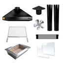 Ver imagem 1 de Kit Churrasqueira Gourmet 3 Águas Econômica Preta 80cm + Grelha Moeda