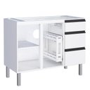 Ver imagem 2 de Balcão Para Cozinha de Aço 2 Portas 3 Gavetas e Porta Tempero Gaia 120 Com Tampo Cozimax Branco