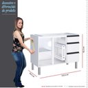 Ver imagem 5 de Balcão Para Cozinha de Aço 2 Portas 3 Gavetas e Porta Tempero Gaia 120 Com Tampo Cozimax Branco
