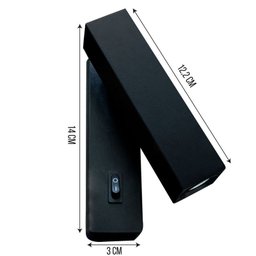 Arandela Cabeceira de Cama Preta Articulável Led Bivolt - 2