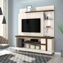 Ver imagem 2 de Estante Home Theater Garbo Painel para Tv 55 Pol. C/ Rodízios Off White/ Savana