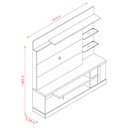 Ver imagem 3 de Estante Home Theater Garbo Painel para Tv 55 Pol. C/ Rodízios Off White/ Savana