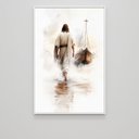 Ver imagem 3 de Quadro Decorativo Exclusivo Jesus sobre Águas Sala Quarto Casa Escritório