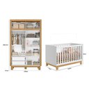 Ver imagem 2 de Quarto de Bebê com Berço Slim 4315 e Roupeiro 5085 Flora Branco Acetinado Qmovi + Colchão Ortobom