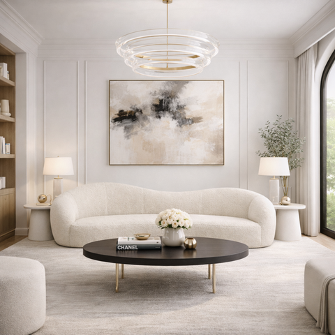 Sofá Star 190 Cm Orgânico Decorativo Sala Recepção Zahav:bege