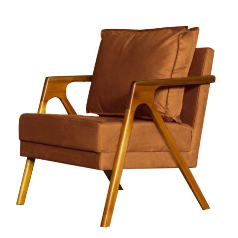 Poltrona Cadeira Marilia Recepção - Veludo Cobre