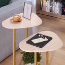 Ver imagem 3 de Mesa Lateral de Apoio para Sofá Sala de Estar Mesa Auxiliar - Casa Uau:off/dourado