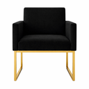Ver imagem 7 de Kit 2 Poltronas Reforçada Recepção Base Metálico Dourado Preto