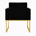 Ver imagem 5 de Kit 2 Poltronas Reforçada Recepção Base Metálico Dourado Preto