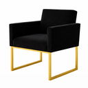 Ver imagem 6 de Kit 2 Poltronas Reforçada Recepção Base Metálico Dourado Preto