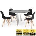 Ver imagem 2 de Conjunto Mesa de Jantar Redonda Hairpin 120cm Volpi com 4 Cadeiras Eames Eiffel - Preto