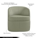 Ver imagem 3 de Kit 2 Poltronas Decorativas Design Moderno Bel Sala de Estar Base Giratória Bouclê Verde Oliva G33 -