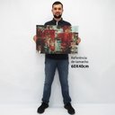 Ver imagem 2 de Quadro Decorativo em Canvas Abstrato Colors TACOLADO PAPEL DE PAREDE Moldura Flutuante 4,5cm Freijó