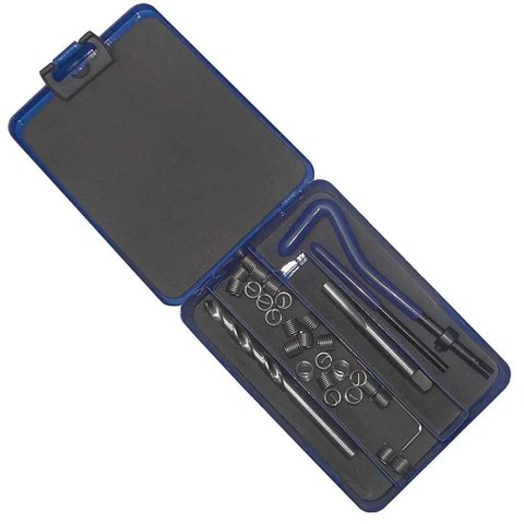 Jogo de Reparo de Roscas Postiça - Unc 1/4 X 20 - Jogo C/ 31 Peças - Ht Ferramentas