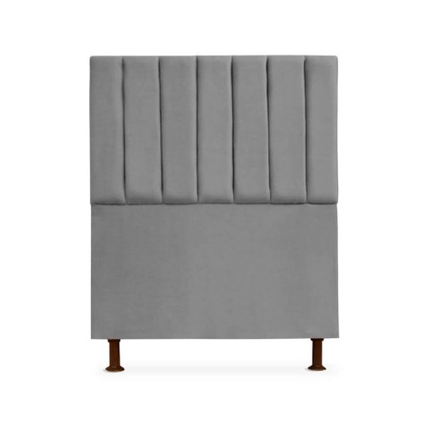 Cabeceira Cancun Para Cama Box Solteiro 90cm Suede - Ecotec Decor:Cinza