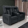 Poltrona Reclinável Jaguar Dupla para Sala de Cinema (ml):sintético Preto - 3