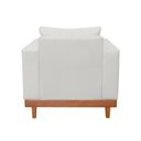 Ver imagem 5 de Kit 1 Poltrona Living + Sofá 3 Lugares Madeira Tecido Linho Cor:bege