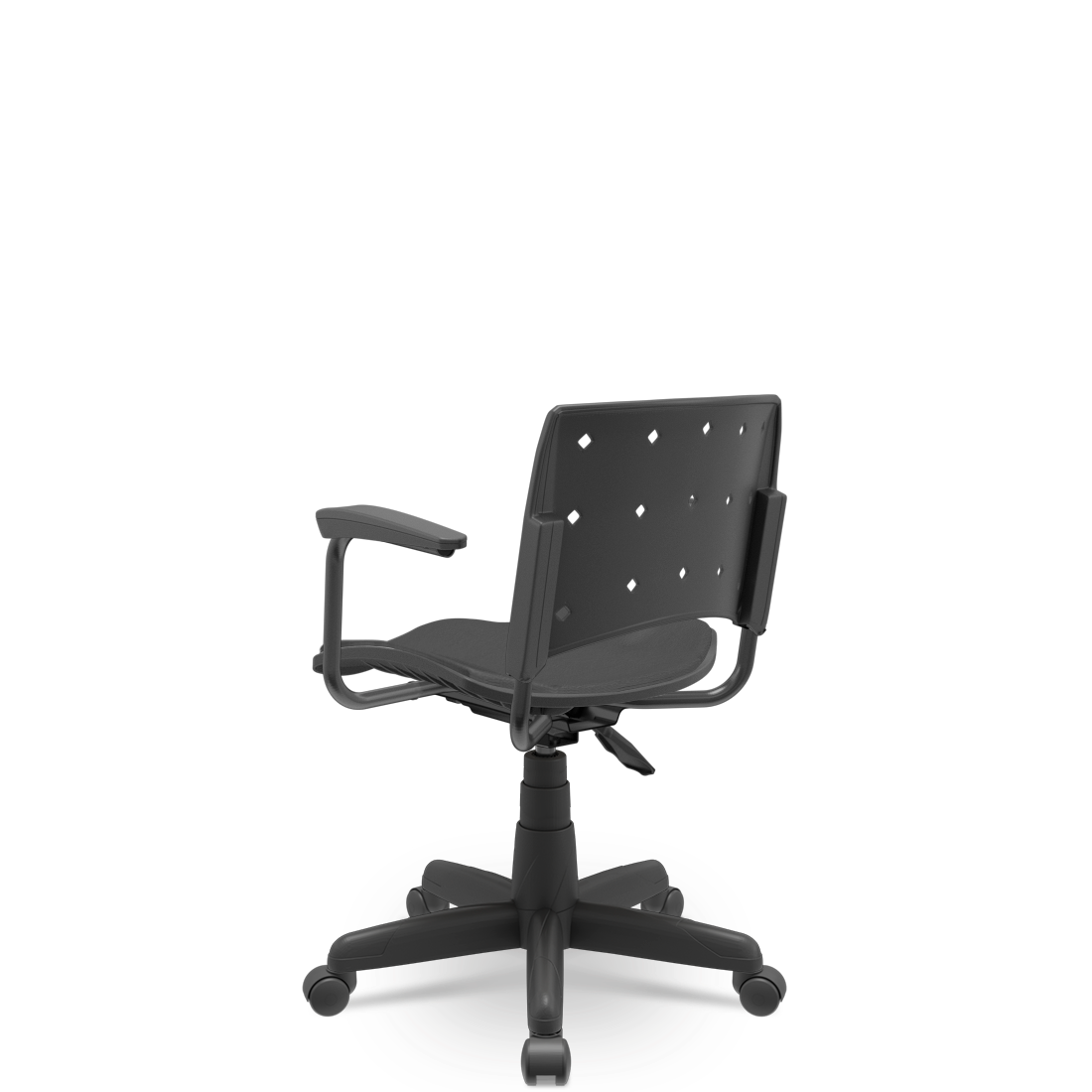 Cadeira Giratória Secretária Ergoplax com Braços Assento Estofado Preto - 3