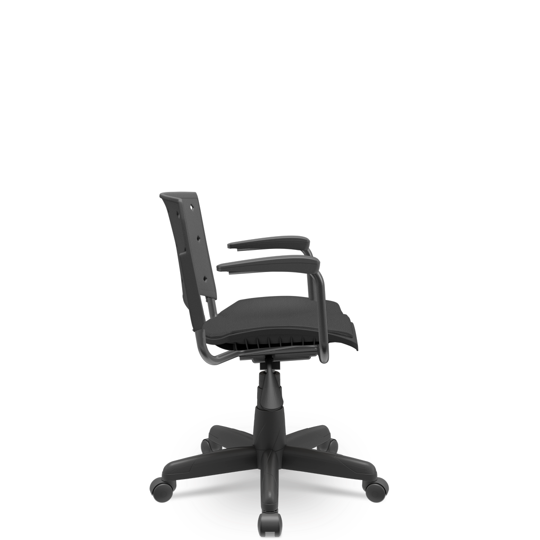 Cadeira Giratória Secretária Ergoplax com Braços Assento Estofado Preto - 2