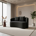 Ver imagem 1 de Sofá Decorativo Montreal 180cm Orgânico Bouclé Preto