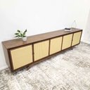 Ver imagem 3 de Balcão Buffet Ricco 273 Laminado 5 Portas com Palhinha Imbuia