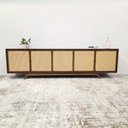 Ver imagem 2 de Balcão Buffet Ricco 273 Laminado 5 Portas com Palhinha Imbuia