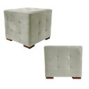 Ver imagem 1 de Kit 2 Puffs Cuba Decorativo Suede Creme - D'Rost