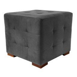 Kit 2 Puffs Cuba Decorativo Suede Cinza - D'Rost - 2