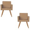 Kit 2 Poltronas Nina Decorativa Suede Bege - Kasa Sofá - 1