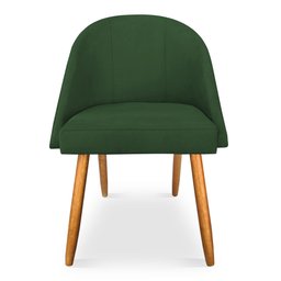 Kit 06 Cadeiras Jantar Bela Suede Verde Pés Palito Castanho - Pallazio - 4