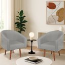 Ver imagem 1 de Kit 2 Poltronas Decorativa Jade Design Moderno Sala de Estar Quarto Escritório Confortável Luxo Pés