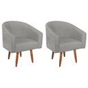Ver imagem 2 de Kit 2 Poltronas Decorativa Jade Design Moderno Sala de Estar Quarto Escritório Confortável Luxo Pés
