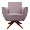 Poltrona Jolly Base Giratória de Madeira Veludo Rosê - D'Rost - 1