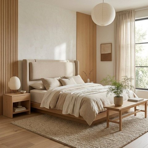 Cabeceira Estofada King Pier para Quarto de Casal Off White Linha Premium