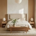 Ver imagem 2 de Cabeceira Estofada King Pier para Quarto de Casal Off White Linha Premium
