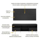 Ver imagem 4 de Rack com Painel para TV até 65 Polegadas e Pés Retrô Flórida Multimóveis Preto/Branco