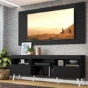 Ver imagem 1 de Rack com Painel para TV até 65 Polegadas e Pés Retrô Flórida Multimóveis Preto/Branco