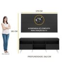 Ver imagem 5 de Rack com Painel e Suporte para TV até 65 Polegadas e Pés Retrô Flórida Multimóveis Preto/Branco