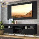Ver imagem 3 de Rack com Painel e Suporte para TV até 65 Polegadas e Pés Retrô Flórida Multimóveis Preto/Natural